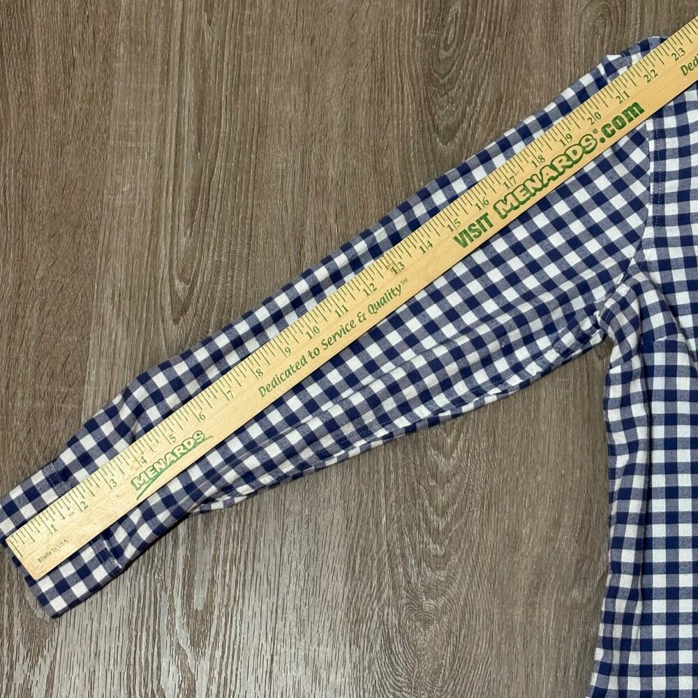 L.L.Bean XS Petite Blue White Gingham Button Down Shirt Flannel Preppy Coastal - Picture 6 of 10